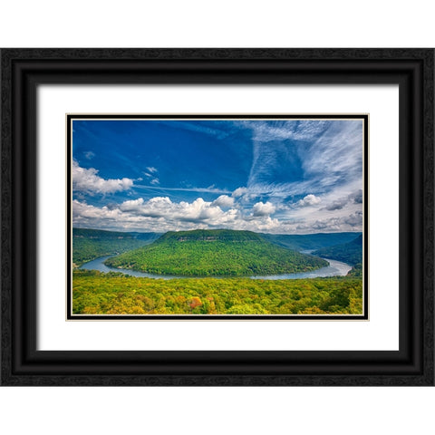 Scenic City 32 Black Ornate Wood Framed Art Print with Double Matting by Lee, Rachel