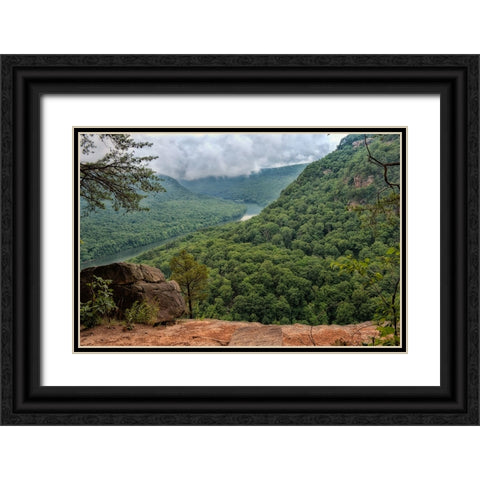 Scenic City 37 Black Ornate Wood Framed Art Print with Double Matting by Lee, Rachel