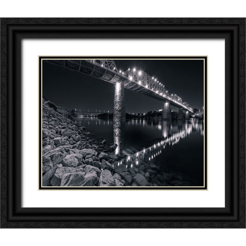 Scenic City 45 Black Ornate Wood Framed Art Print with Double Matting by Lee, Rachel