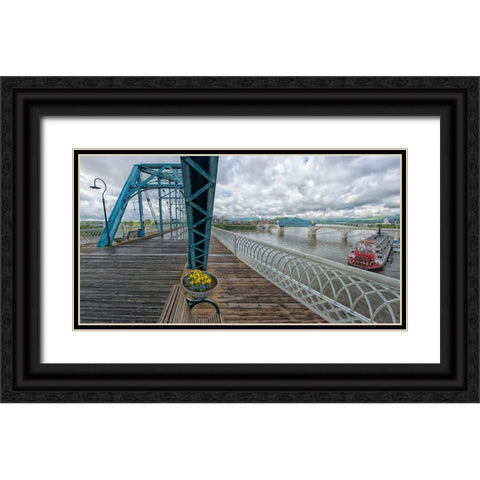 Scenic City 48 Black Ornate Wood Framed Art Print with Double Matting by Lee, Rachel
