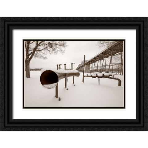 Scenic City 49 Black Ornate Wood Framed Art Print with Double Matting by Lee, Rachel
