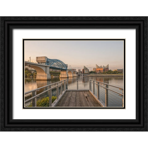 Scenic City 5 Black Ornate Wood Framed Art Print with Double Matting by Lee, Rachel