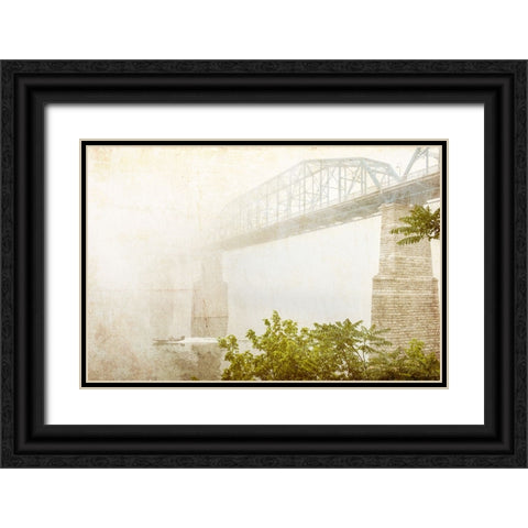 Scenic City 50 Black Ornate Wood Framed Art Print with Double Matting by Lee, Rachel