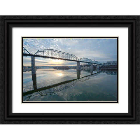 Scenic City 70 Black Ornate Wood Framed Art Print with Double Matting by Lee, Rachel