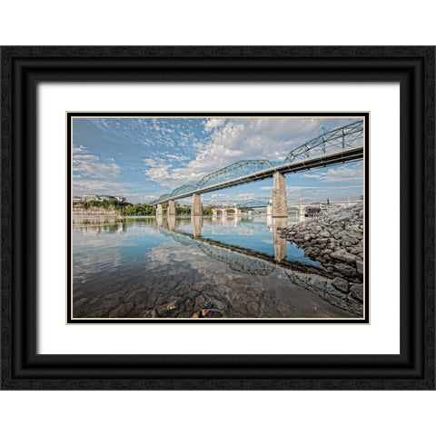 Scenic City 71 Black Ornate Wood Framed Art Print with Double Matting by Lee, Rachel