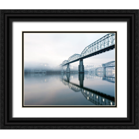 Scenic City 75 Black Ornate Wood Framed Art Print with Double Matting by Lee, Rachel