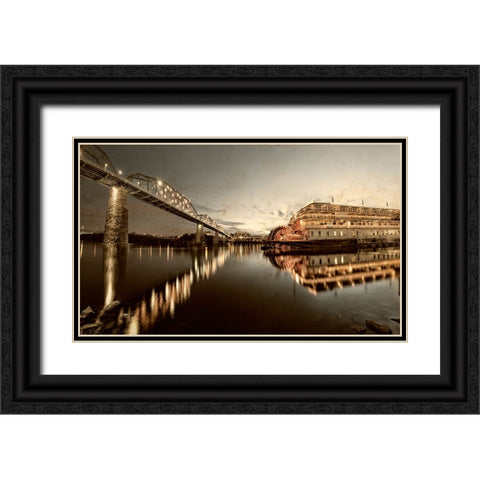 Scenic City 77 Black Ornate Wood Framed Art Print with Double Matting by Lee, Rachel