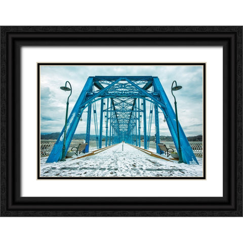 Scenic City 78 Black Ornate Wood Framed Art Print with Double Matting by Lee, Rachel