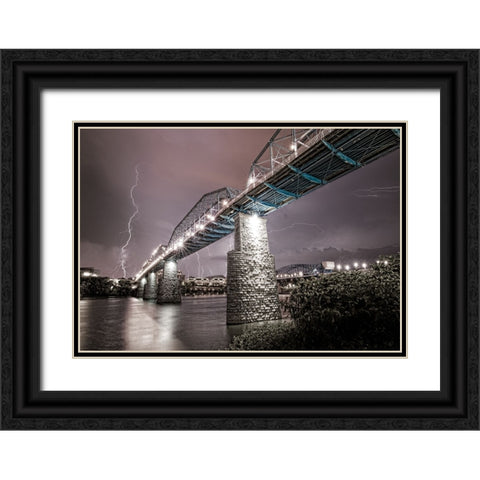 Scenic City 84 Black Ornate Wood Framed Art Print with Double Matting by Lee, Rachel