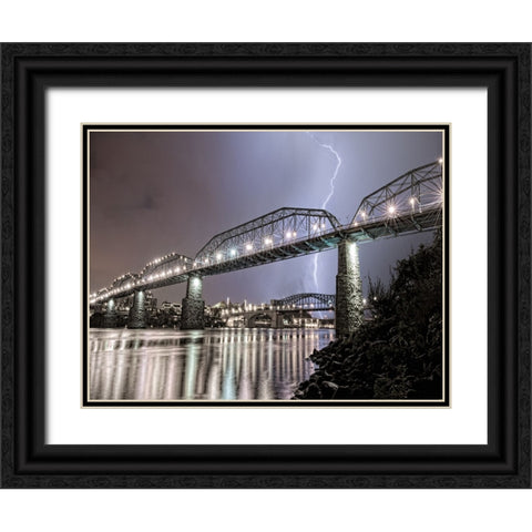 Scenic City 86 Black Ornate Wood Framed Art Print with Double Matting by Lee, Rachel