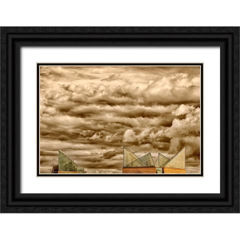Scenic City 9 Black Ornate Wood Framed Art Print with Double Matting by Lee, Rachel