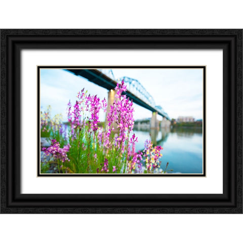 Scenic City 93 Black Ornate Wood Framed Art Print with Double Matting by Lee, Rachel