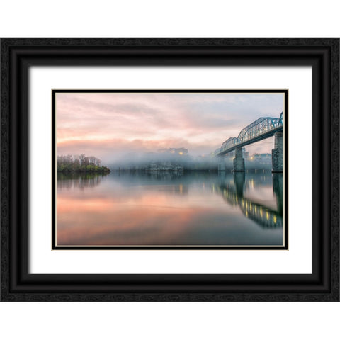 Scenic City 94 Black Ornate Wood Framed Art Print with Double Matting by Lee, Rachel