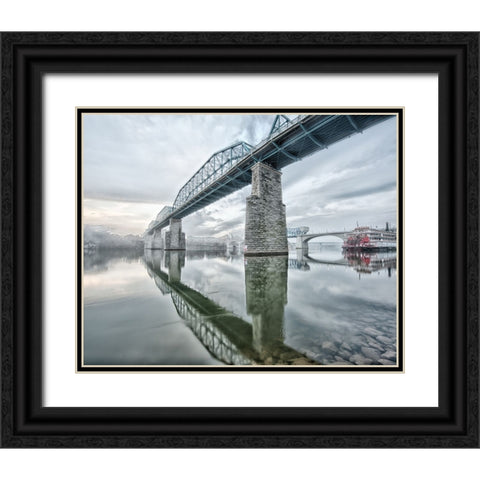Scenic City 95 Black Ornate Wood Framed Art Print with Double Matting by Lee, Rachel