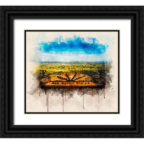 See Seven States Watercolor Black Ornate Wood Framed Art Print with Double Matting by Lee, Rachel