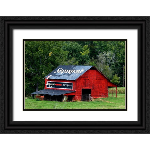 Sequoyah Caverns Barn Black Ornate Wood Framed Art Print with Double Matting by Lee, Rachel
