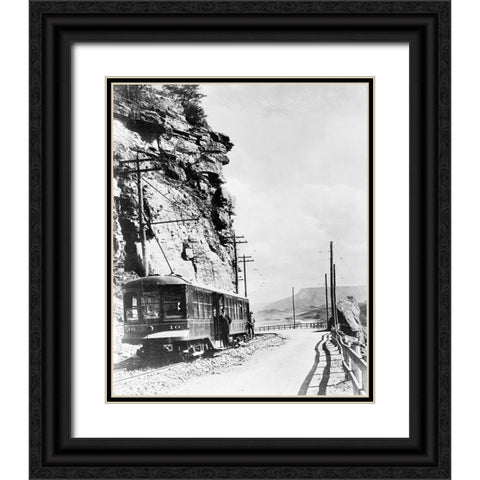 Signal Mountain Street Car Black Ornate Wood Framed Art Print with Double Matting by Lee, Rachel