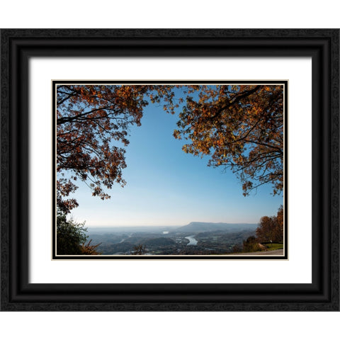 Signal View Fall Black Ornate Wood Framed Art Print with Double Matting by Lee, Rachel