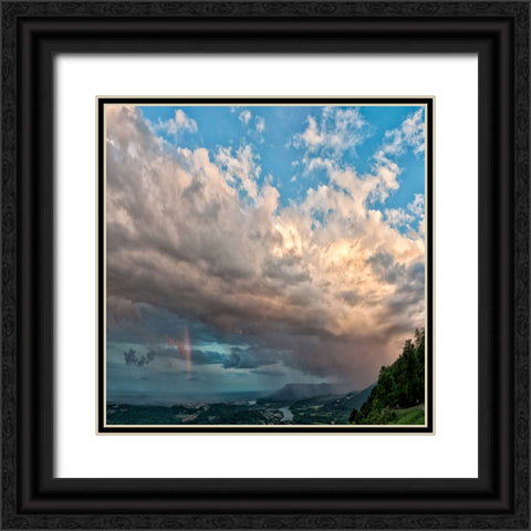 Silver Lining Square Black Ornate Wood Framed Art Print with Double Matting by Lee, Rachel