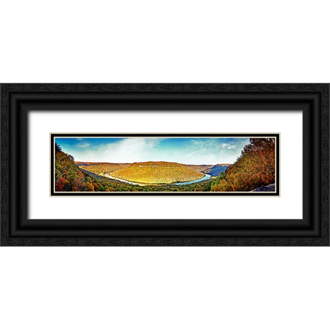 Snoopers Rock Pano Black Ornate Wood Framed Art Print with Double Matting by Lee, Rachel