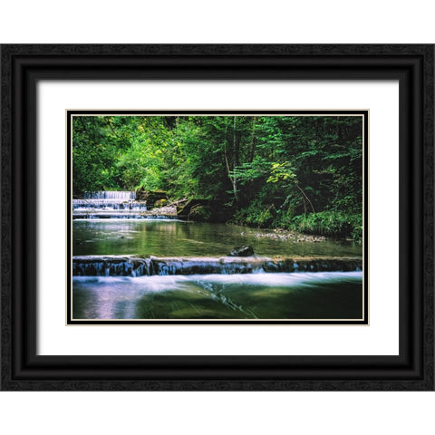 Stream 18 Black Ornate Wood Framed Art Print with Double Matting by Lee, Rachel