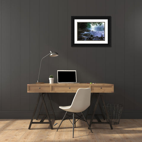 Stream 4 Black Ornate Wood Framed Art Print with Double Matting by Lee, Rachel