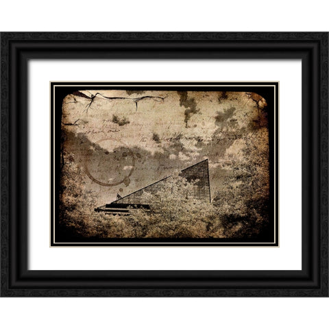 The Roof BW Textured Black Ornate Wood Framed Art Print with Double Matting by Lee, Rachel