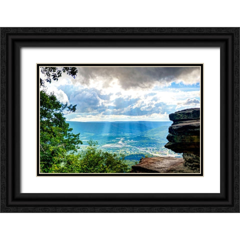 To Lookout Valley Black Ornate Wood Framed Art Print with Double Matting by Lee, Rachel