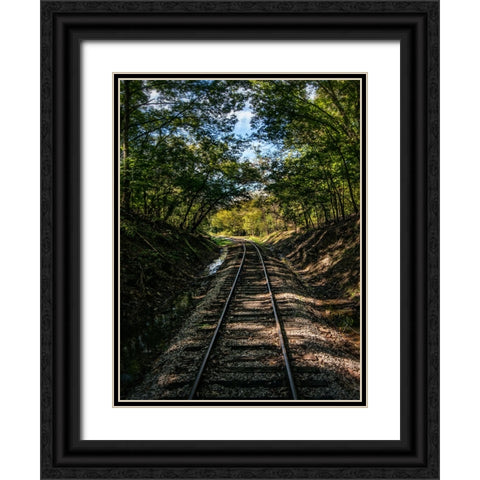 Train Track 2 Black Ornate Wood Framed Art Print with Double Matting by Lee, Rachel