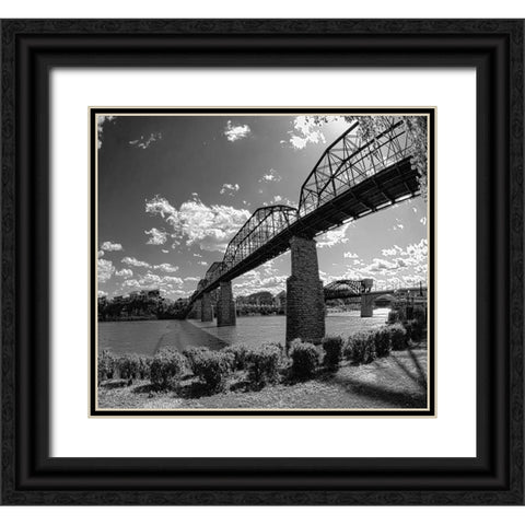 Walnut Left BW Black Ornate Wood Framed Art Print with Double Matting by Lee, Rachel