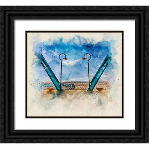 Walnut Love Watercolor Black Ornate Wood Framed Art Print with Double Matting by Lee, Rachel