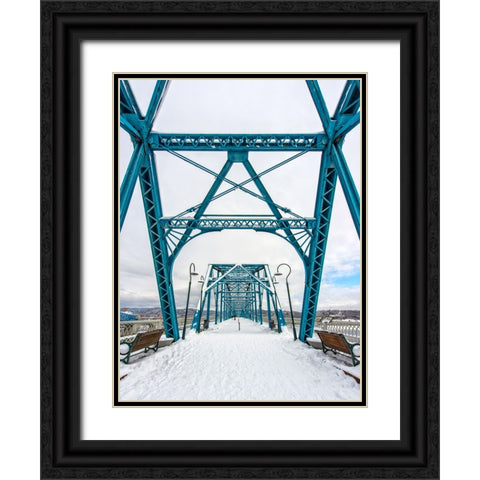 Walnut Snow Black Ornate Wood Framed Art Print with Double Matting by Lee, Rachel