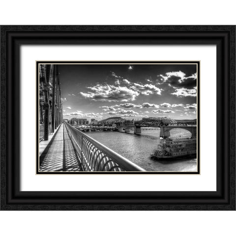 Walnut To Lookout BW Black Ornate Wood Framed Art Print with Double Matting by Lee, Rachel