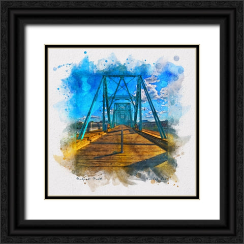 Walnut Walk Watercolor Black Ornate Wood Framed Art Print with Double Matting by Lee, Rachel