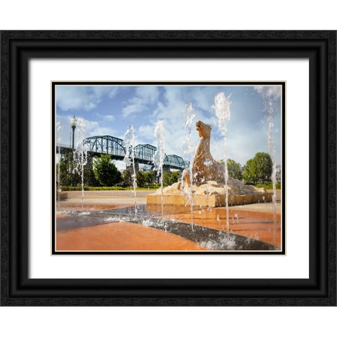 Water For Horses Black Ornate Wood Framed Art Print with Double Matting by Lee, Rachel