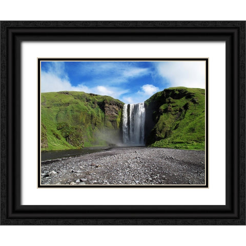 Waterfall 33 Black Ornate Wood Framed Art Print with Double Matting by Lee, Rachel