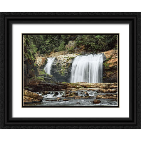 Waterfall 39 Black Ornate Wood Framed Art Print with Double Matting by Lee, Rachel