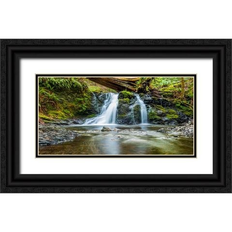 Waterfall 40 Black Ornate Wood Framed Art Print with Double Matting by Lee, Rachel