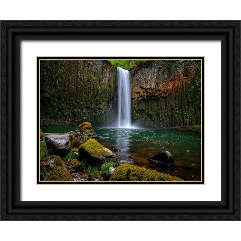 Waterfall 43 Black Ornate Wood Framed Art Print with Double Matting by Lee, Rachel