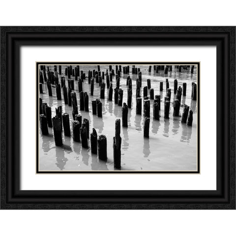 Posts Black Ornate Wood Framed Art Print with Double Matting by Malone, Will