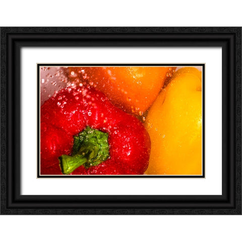 Bell Pepper Bath Black Ornate Wood Framed Art Print with Double Matting by Malone, Will