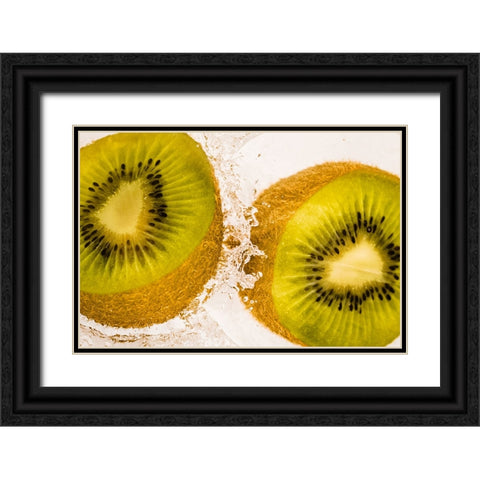 Kiwi Splash Black Ornate Wood Framed Art Print with Double Matting by Malone, Will