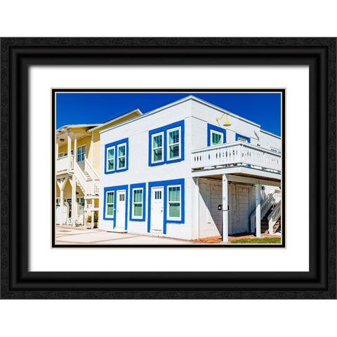 The Blue Beach House Black Ornate Wood Framed Art Print with Double Matting by Malone, Will