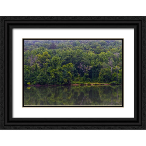 Across The River Black Ornate Wood Framed Art Print with Double Matting by Malone, Will