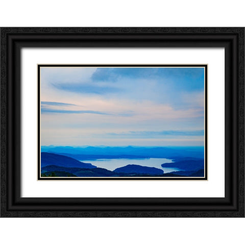 Blue Mist Black Ornate Wood Framed Art Print with Double Matting by Malone, Will
