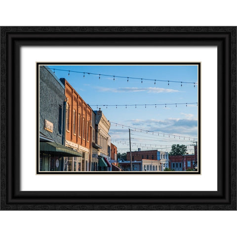 Downtown Wetumpka Black Ornate Wood Framed Art Print with Double Matting by Malone, Will