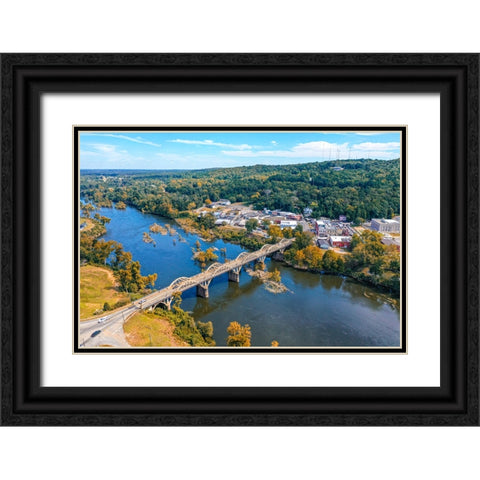 Wetumpka Fall Black Ornate Wood Framed Art Print with Double Matting by Malone, Will