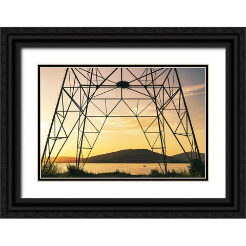 Alabama Line 2 Black Ornate Wood Framed Art Print with Double Matting by Malone, Will