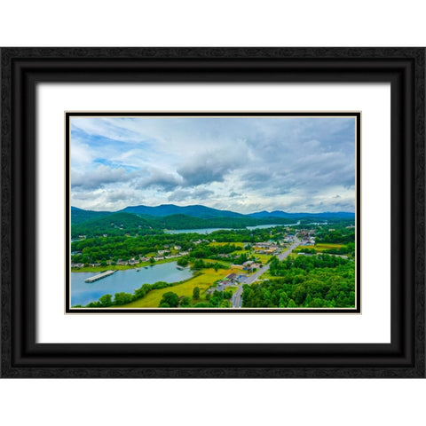 Downtown Hiawassee Black Ornate Wood Framed Art Print with Double Matting by Malone, Will