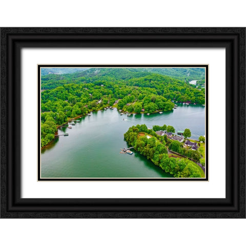 Lake Chatuge 5 Black Ornate Wood Framed Art Print with Double Matting by Malone, Will